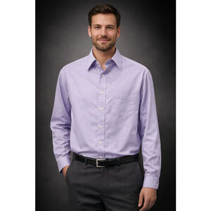 Jos A Bank Traveler Dress Shirt Mens 16 34 Purple Lavender Traditional Fit